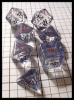 Dice : Dice - Dice Sets - Q Workshop Elven II Clear with Red and Blue - Q Prize Jan 2010